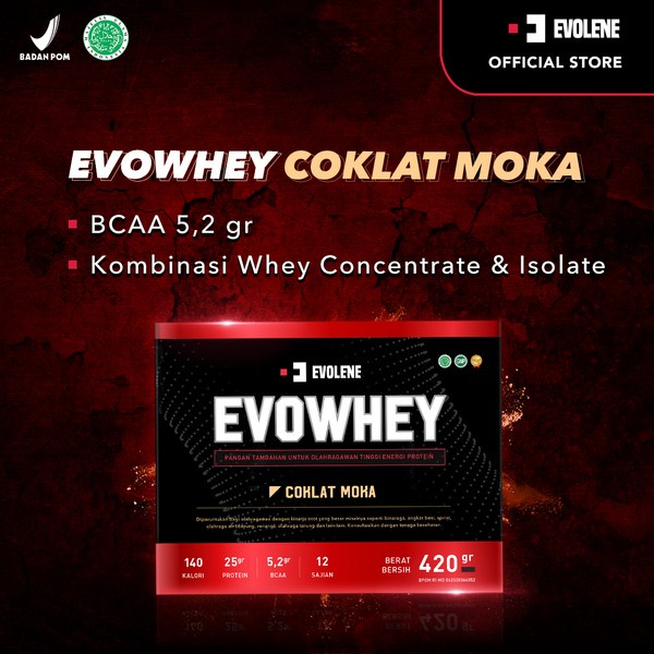 Evolene Evowhey Susu Protein Isolate Concentrate Kemasan Box Isi 12 Sachet