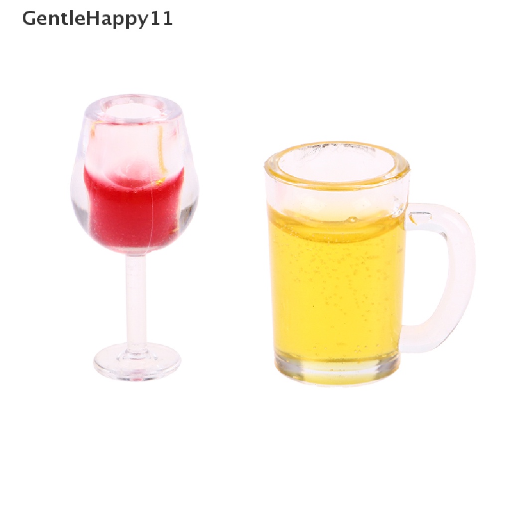 Gentlehappy 5Pcs 1: 12rumah Boneka Miniatur Cangkir Anggur Mug Bir Botol Wine Model Boneka Dekorasi Mainan id