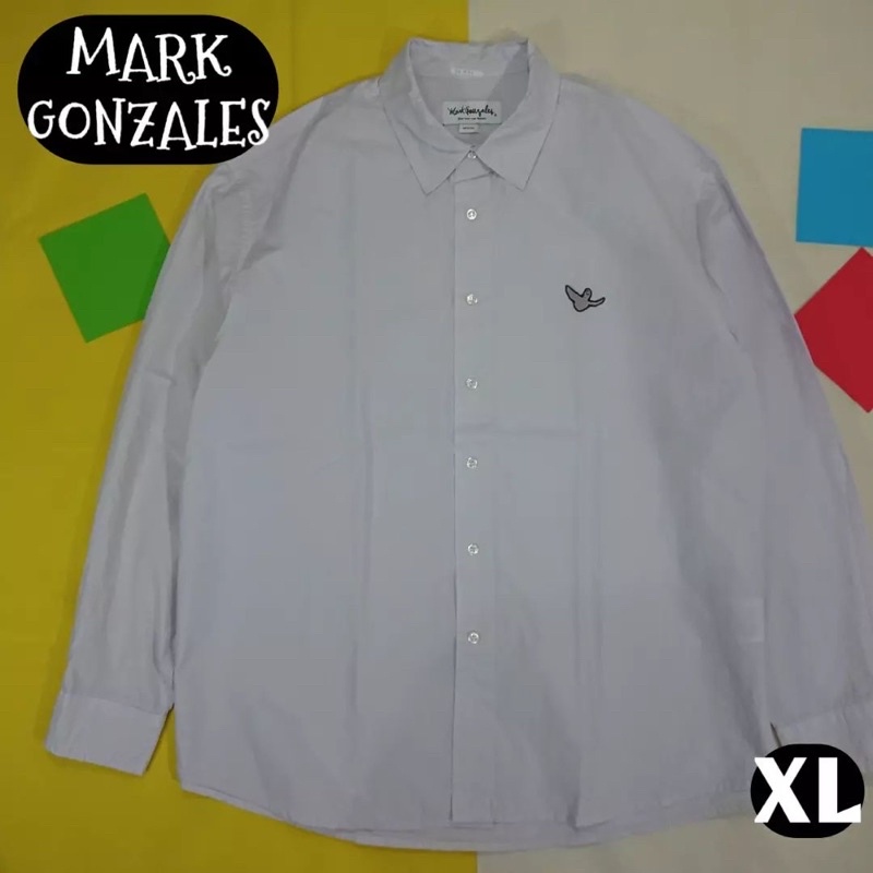 Kemeja Mark Gonzales Size XL Lengan Panjang Polos Basic