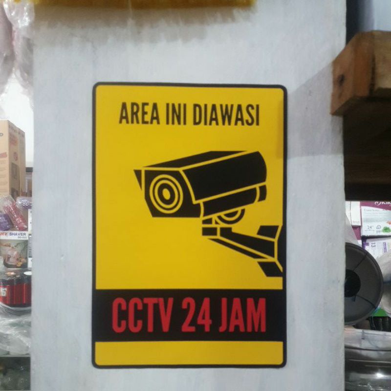 Jual CCTV STIKER PERINGATAN ISI 5 | PERINGATAN AWAS ADA CCTV | TULISAN