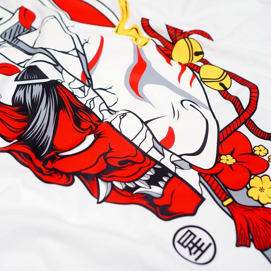 Murah Banget Aerostreet T Shirt Hannya Kitsune Putih Kaos T-Shirt Tshirt ABDAA