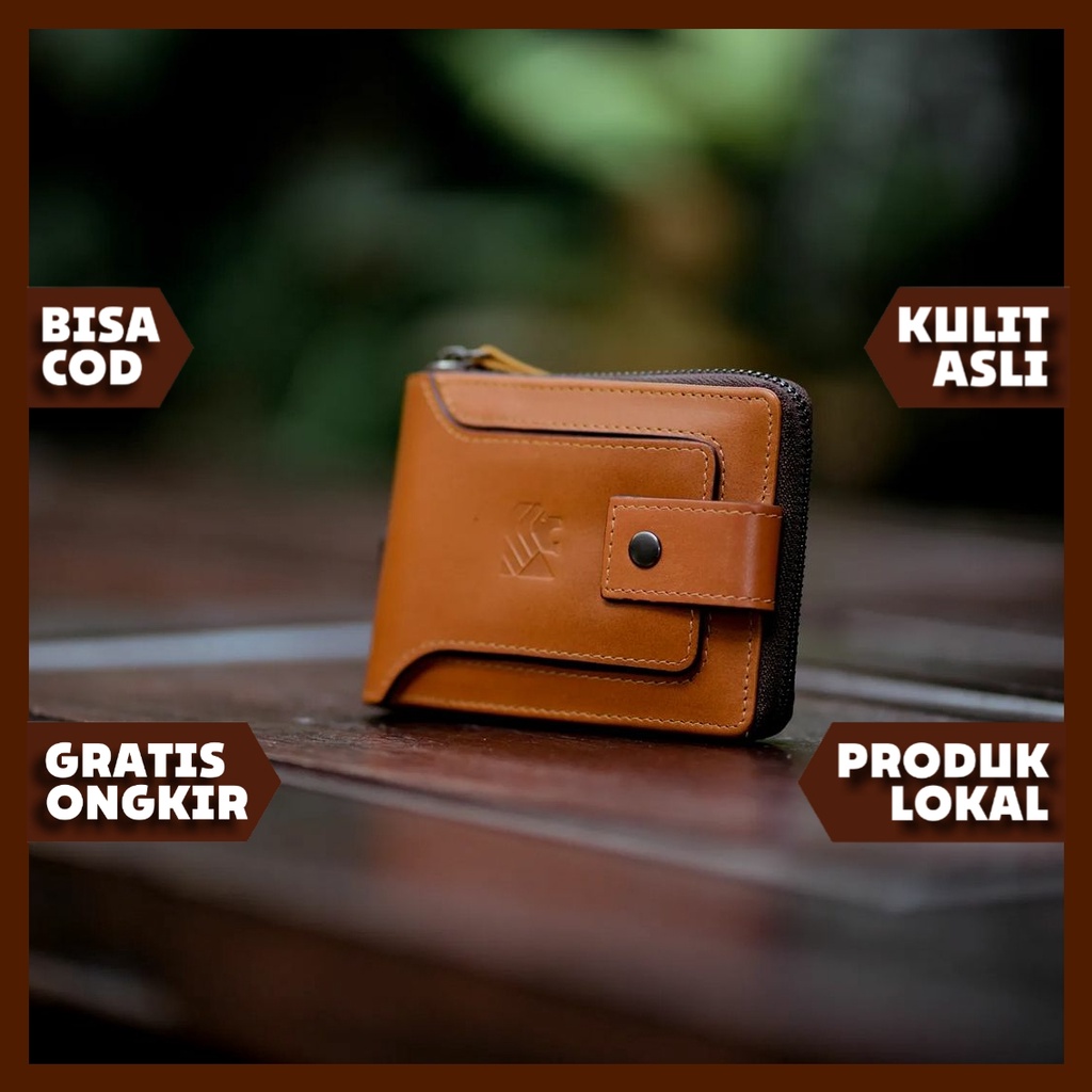 Bifold Dompet GERALD Leather Small Card Wallet Slot Kartu Banyak 2 Sekat Ruang ATM STNK Coin Koin da