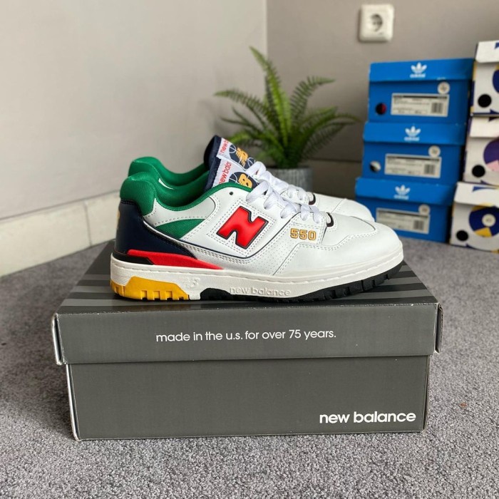 Sepatu Pria/Wanita Nb New Balance 550 White Multicolor Premium Original 39 Sneakers Harian Keren Spo