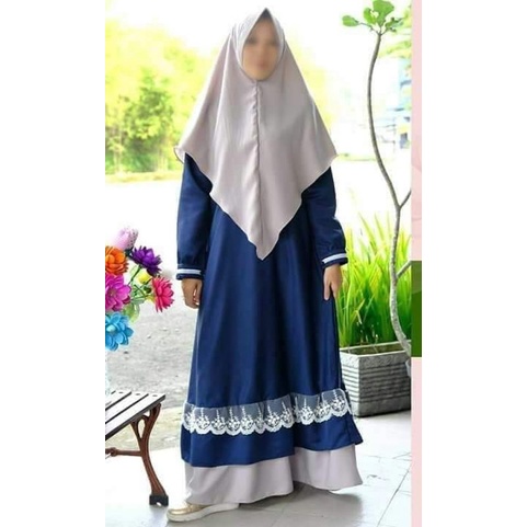 Gamis Dewasa Elegan Navy size XL by Labella