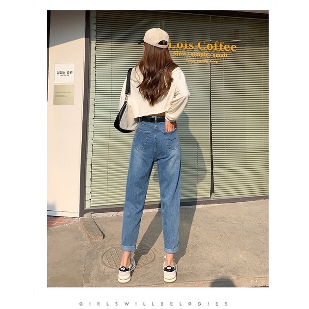 [CLEARANCE SALE] JEANS  BOYFRIEND CELANA WANITA CEWEK HIGHWAIST PANJANG BAGGY DENIM HW KULOT MX886