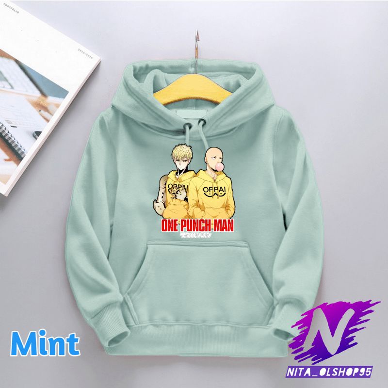 hoodie anak anime one puch man saitama genos