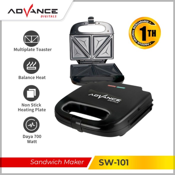 ADVANCE SW101 / SW-101 Pembuat Sandwich Toaster Maker 2 Lapis