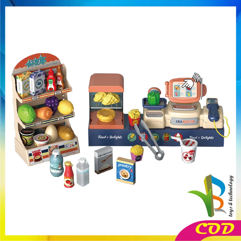 RB-M223 M225 Mainan Mesin Kasir Anak Counter Play house / Mainan Ice Cream Fast Food Dessert Junkfood Pretend Play