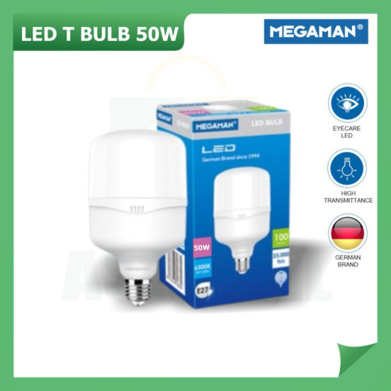 Lampu Bohlam LED MEGAMAN Putih 20W 30W 40W 50W 60W