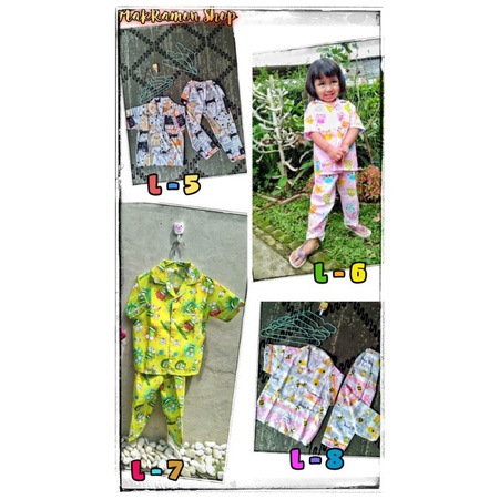 Baju tidur anak perempuan laki laki ukuran L, usia 4 sd 5 th