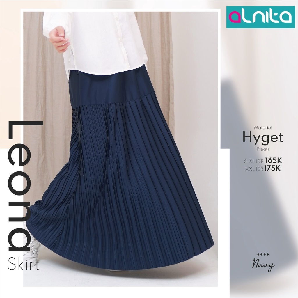 (BISA COD) Alnita Rok Leona Skirt Bawahan Polos Bahan Hyget Model Simple Kekinian by Alnita