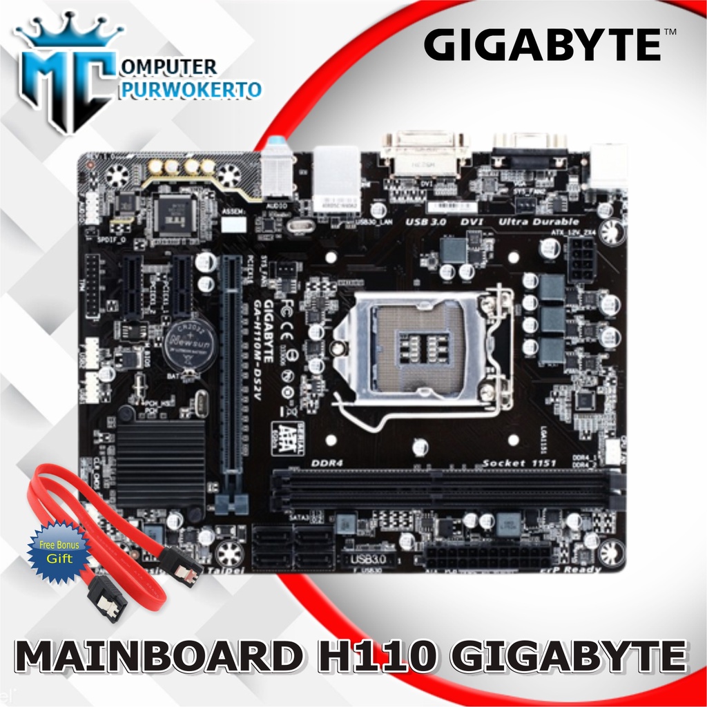 Motherboard Mainboard Mobo Intel Lga 1151 H110 DDR4 Gigabyte