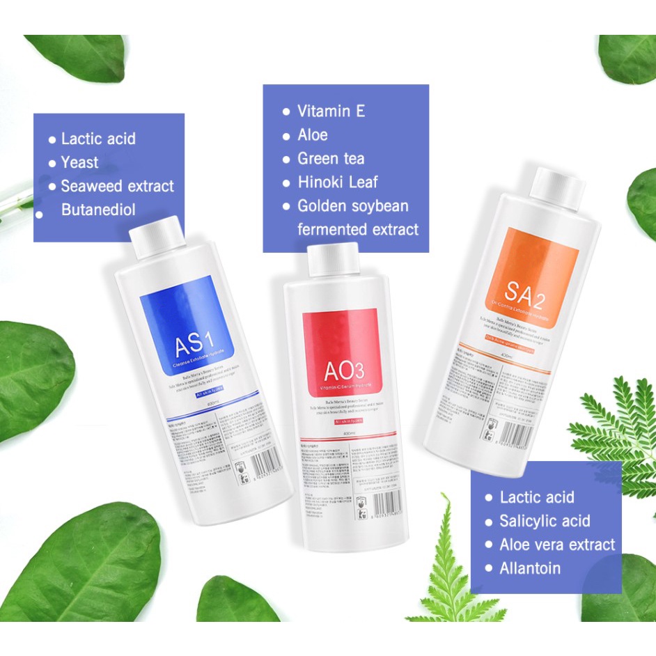 【AS1 AO3 SA2-400ml】Serum Hydra Facial Dan Oxygen Spray/Cairan Hydra Serum/Solusi Nutrisi Untuk Mesin Gelembung Oksigen Kecil