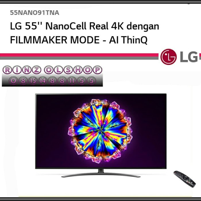 LED TV LG 55NANO91 SMART TV 4K NANO CELL THINQ AI DOLBY ATMOS