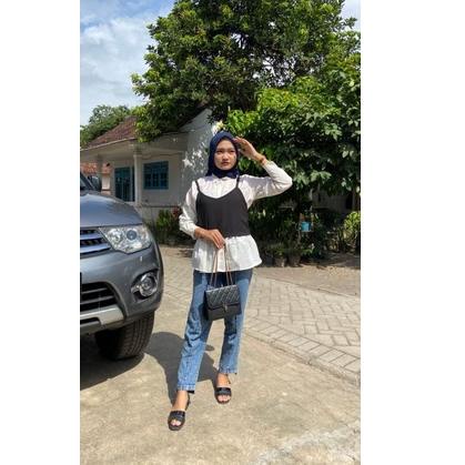 べ VEST ROMPI DIANA POLOS TALI BELAKANG / VEST ROMPI DINDA POLOS / VALOFA VEST PITA / GHIA VEST BLACK