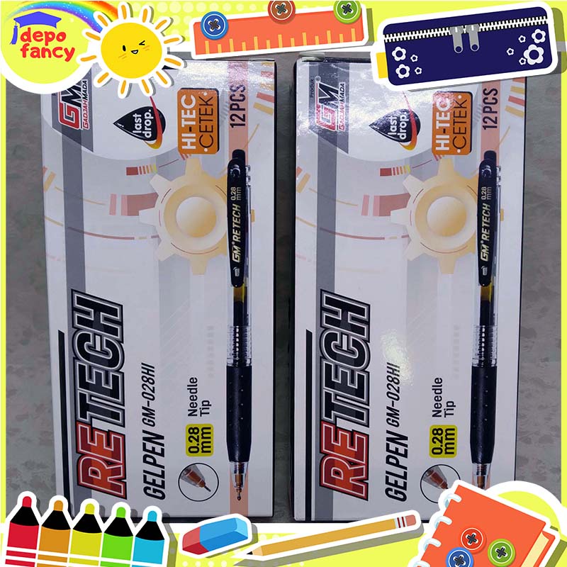 

Gel Pen Retech GM-028HI 0.28 mm / Bulpen / Pen / Pena / Pulpen / Bulpoint Cetek Kaligrafi
