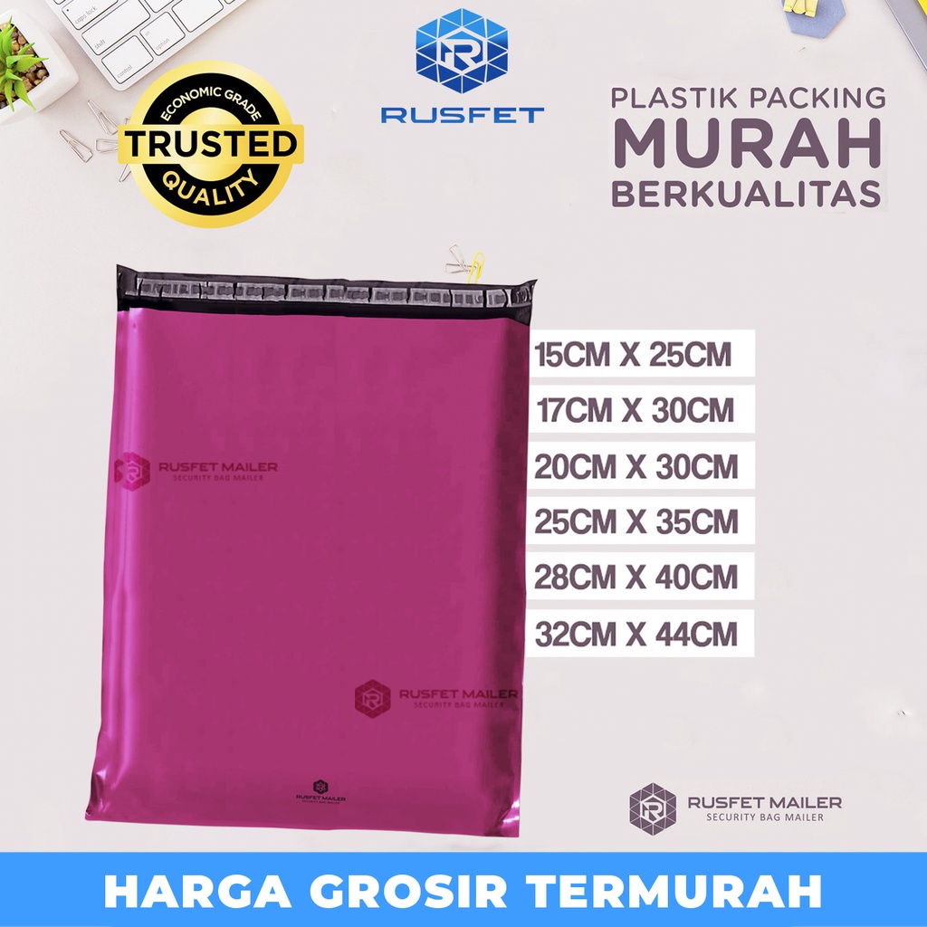 

POLYMAILER EKONOMIS WARNA PINK - PLASTIK PACKING MURAH ISI ±100 LEMBAR - HARGA DIJAMIN TERMURAH