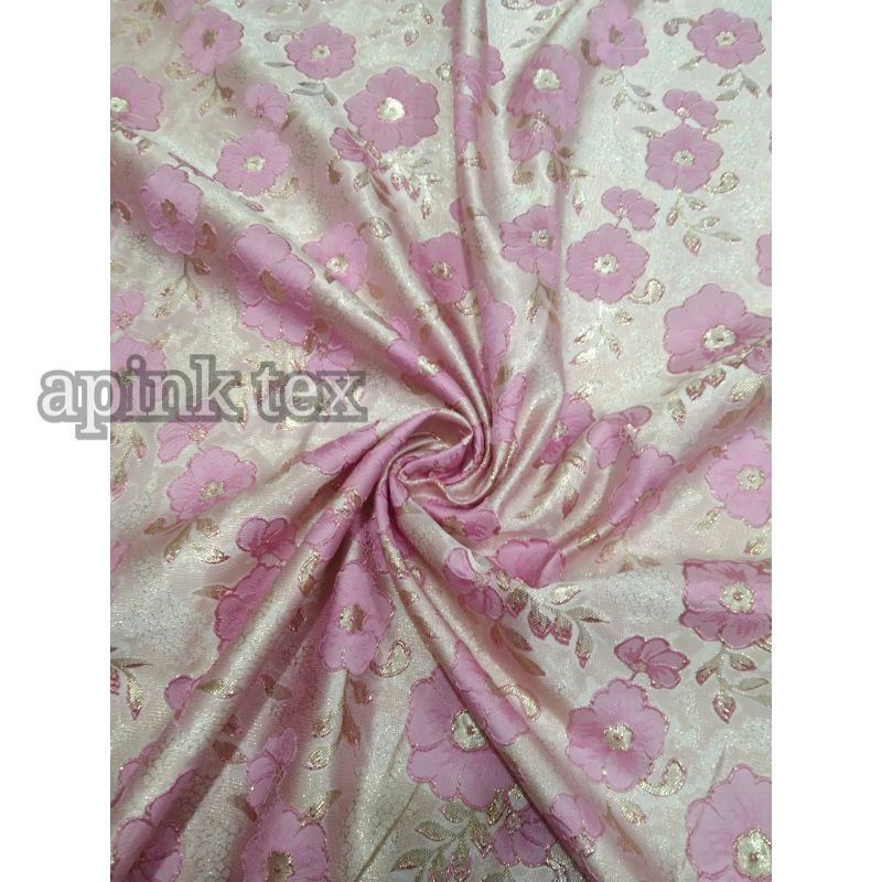 kain Lame embos Bali premium / Bahan songket Lame embos motif bali per satu meter