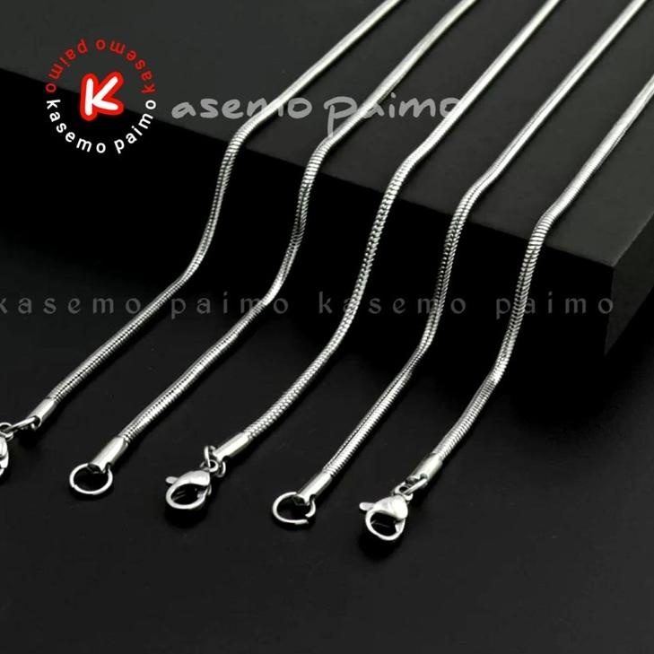 Kalung Pria Bulat Silver Gold Emas Titanium Putih Perak 316L Panjang Keren Original {TLO.21De22ᵁ}