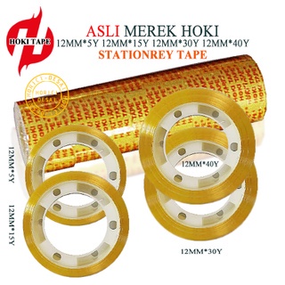 MEREK HOKI ASLI FULL MURAH 1 Pcs Stationery Tape 12mmx5Y / 12mm x15Y / 12mmx30Y / 12mmx40Y Dan Selotip / Isolasi /Solatip