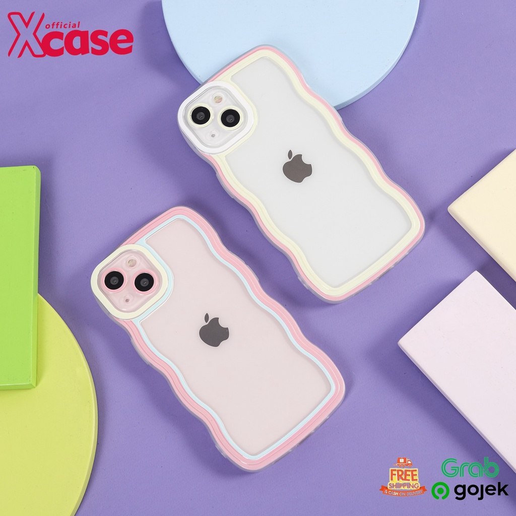 Clear Wavy Two Color for iPhone X XR XS MAX 11 Pro Max / 12 Pro Max / 13 Pro Max /14 Plus Pro Max