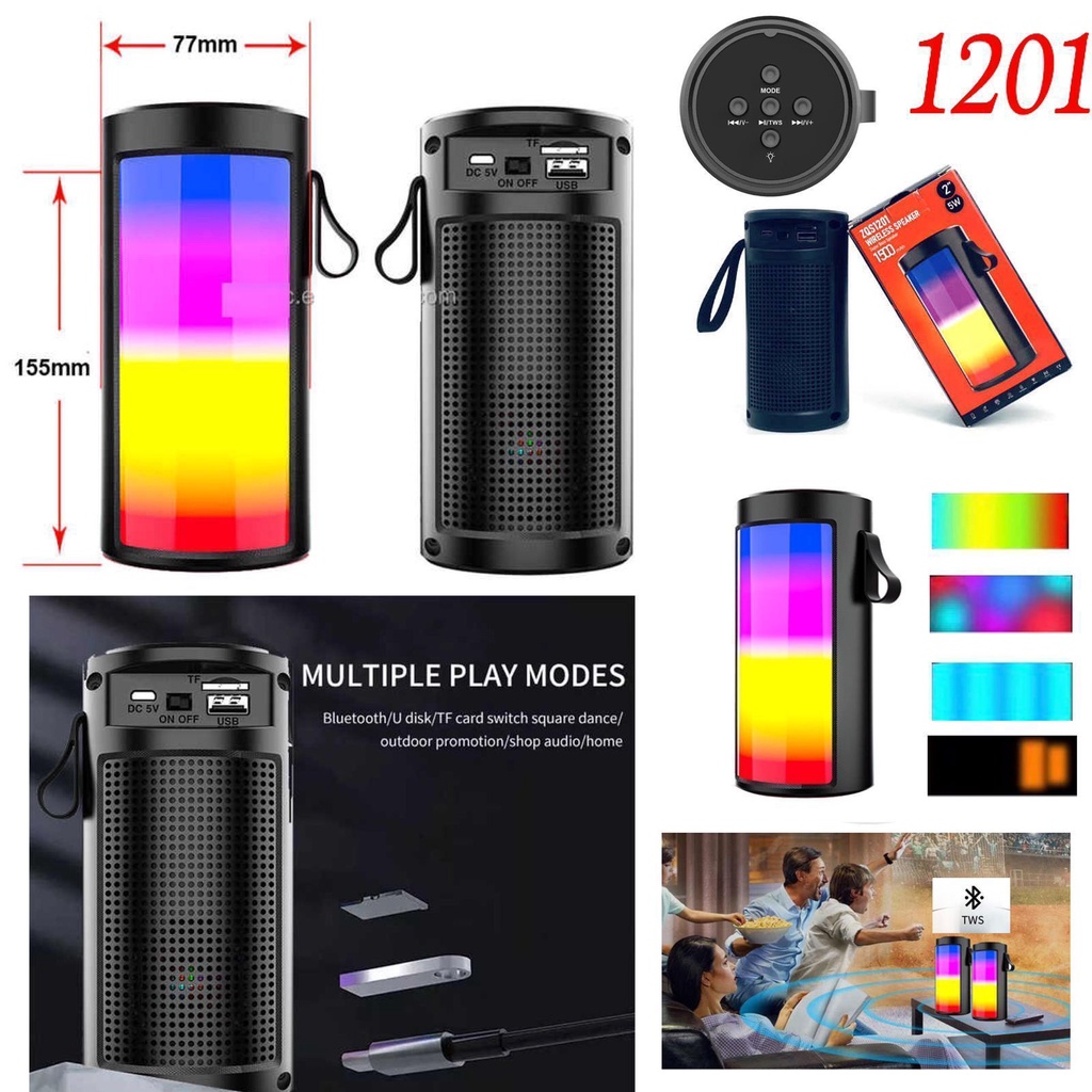 PROMO Speaker bluetooth ZQS-1201 RGB LIGHT tws lampu led super bass ZQS1202 BY.MINIGO