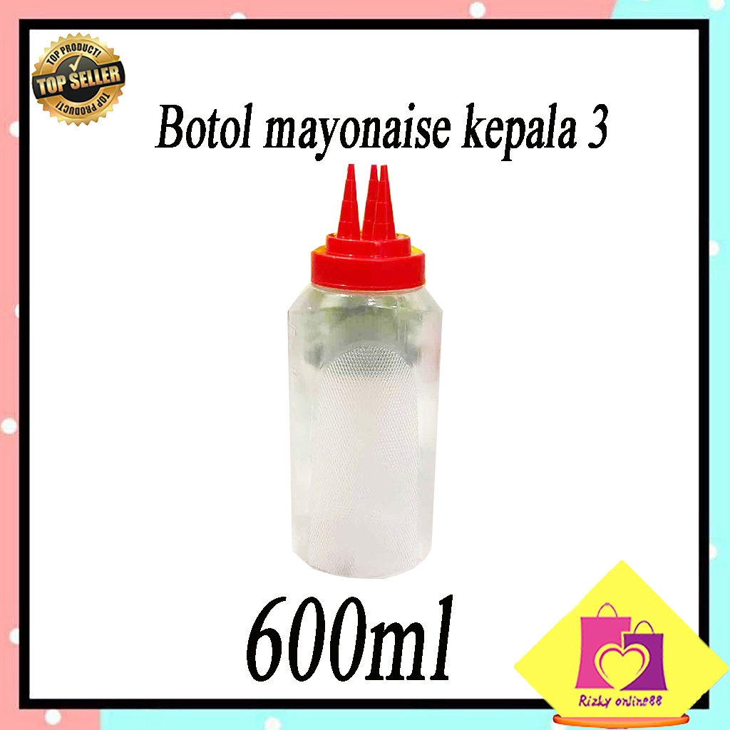 Rizkyonline88 Botol mayones mayonaise kepala 3 ukuran 600ML MAYO006-K3