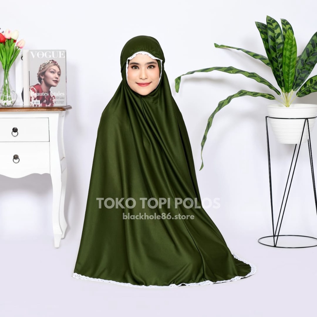 Mukena Amplop Dewasa Renda Syar'i Mukena super Hyget Mukena traveling Ringan Simple - ARMY