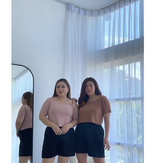 SQUARE NECK CROP TOP BIGSIZE (PREMIUM) ( Atasan Jumbo / Top BigSize / Top Premium / Atasan Bigsize /