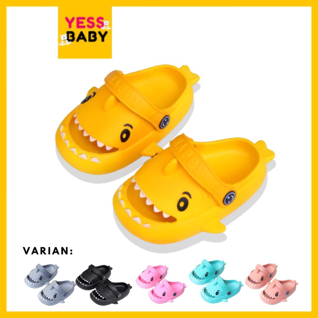 yessbaby [Bebas Ongkir] Sendal Hiu Anak Sandal HIU Wanita Anti Slip Empuk Sendal Baby Shark anak Import Slip On Sandal Jelly Korean