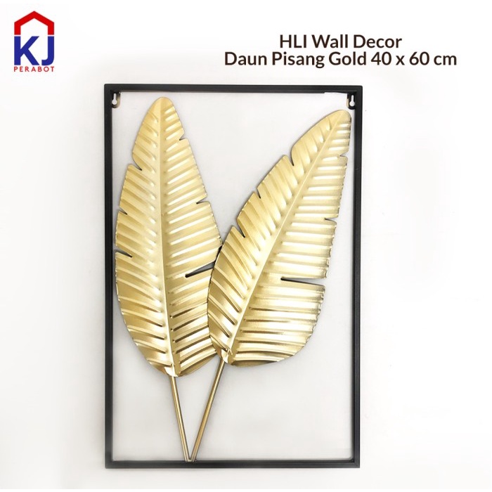 Hli Wall Decor Daun Pisang Gold 40X60 #Original