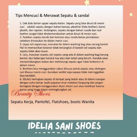 (A-2-I☛) Sepatu Pantofel Wanita High Heels Kerja 7 cm Hitam Cewek Coklat Putih Karet Pansus Ori Flat
