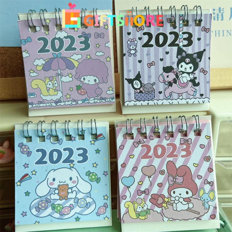 

✨COD Kalender Meja Mini 2023 Lucu Vertikal Anjing Kuromi Cinnamoroll Kalender Kecil-GS