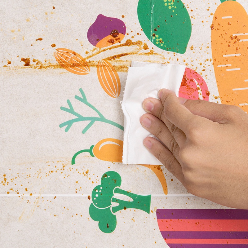 ღ 60*90Cm Lucu Kartun Stiker Transparan Minyak Bukti Stiker Dapur Suhu Tinggi Tahan Air Stiker Dinding Rumah Tangga wallpaper Dapur Stiker