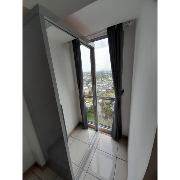 Lemari Pakaian HPL Sliding Full Kaca