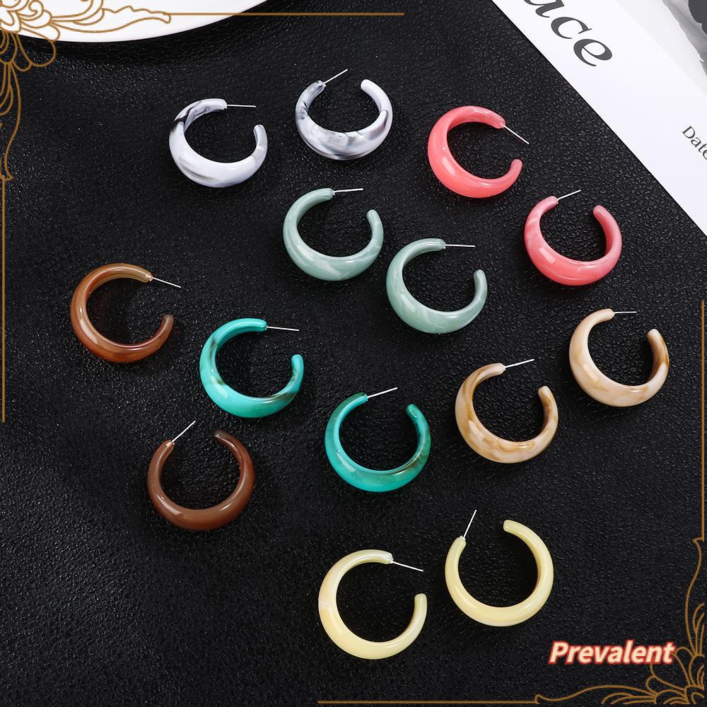 Preva Anting Warna-Warni Akrilik Hadiah Pernyataan Untuk Wanita Hoop Menjuntai Earrings Asam Asetat