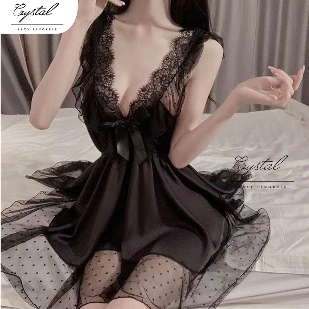 Crystal JESSICA Lingerie Dress Sexy Satin / Baju Tidur Sexy Wanita / Sleepwear Lingerie Satin / Seserahan 157