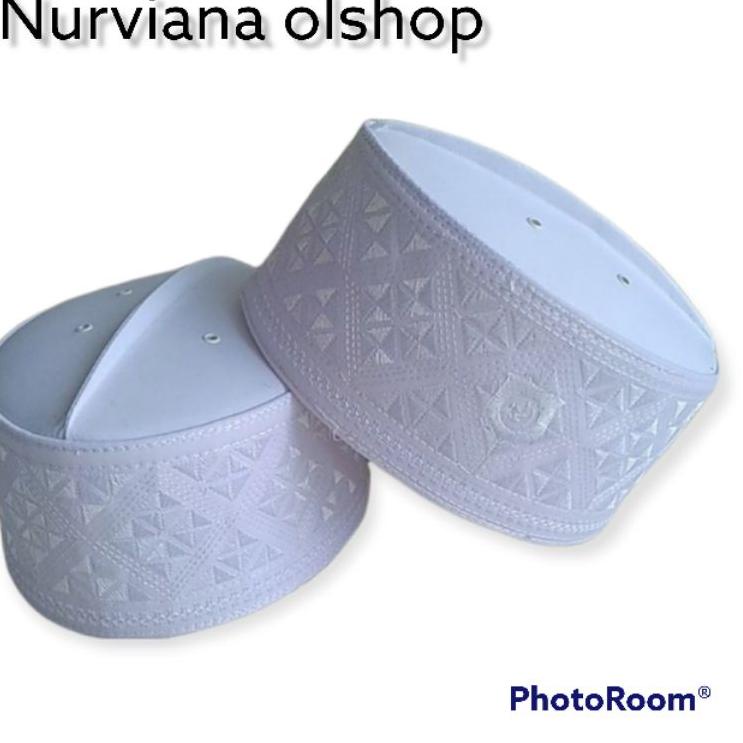 ⇕ Peci/peci assagofah/peci assagofah putih polos/kopiah/songkok/assagofah ㅦ