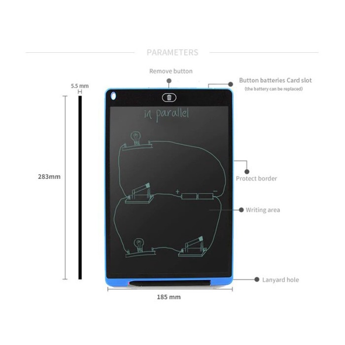 Digital LCD 12 Inch Blackboard Monochrome Drawing Graphics Tablet