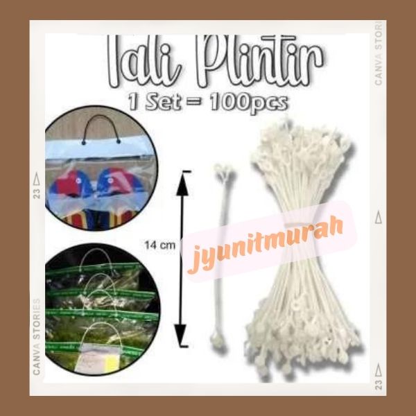 

Super Promo ❀ Tali Plintir Warna Putih/ Tali Jepit Plastik Snack isi 100pcs | Tali Plintir Berkualitas Tali Tenteng Camilan