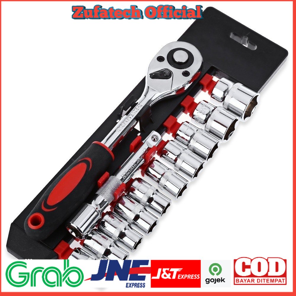 Kunci Pas CR-V Drive Socket Wrench Set 1/4 Handle 12 PCS