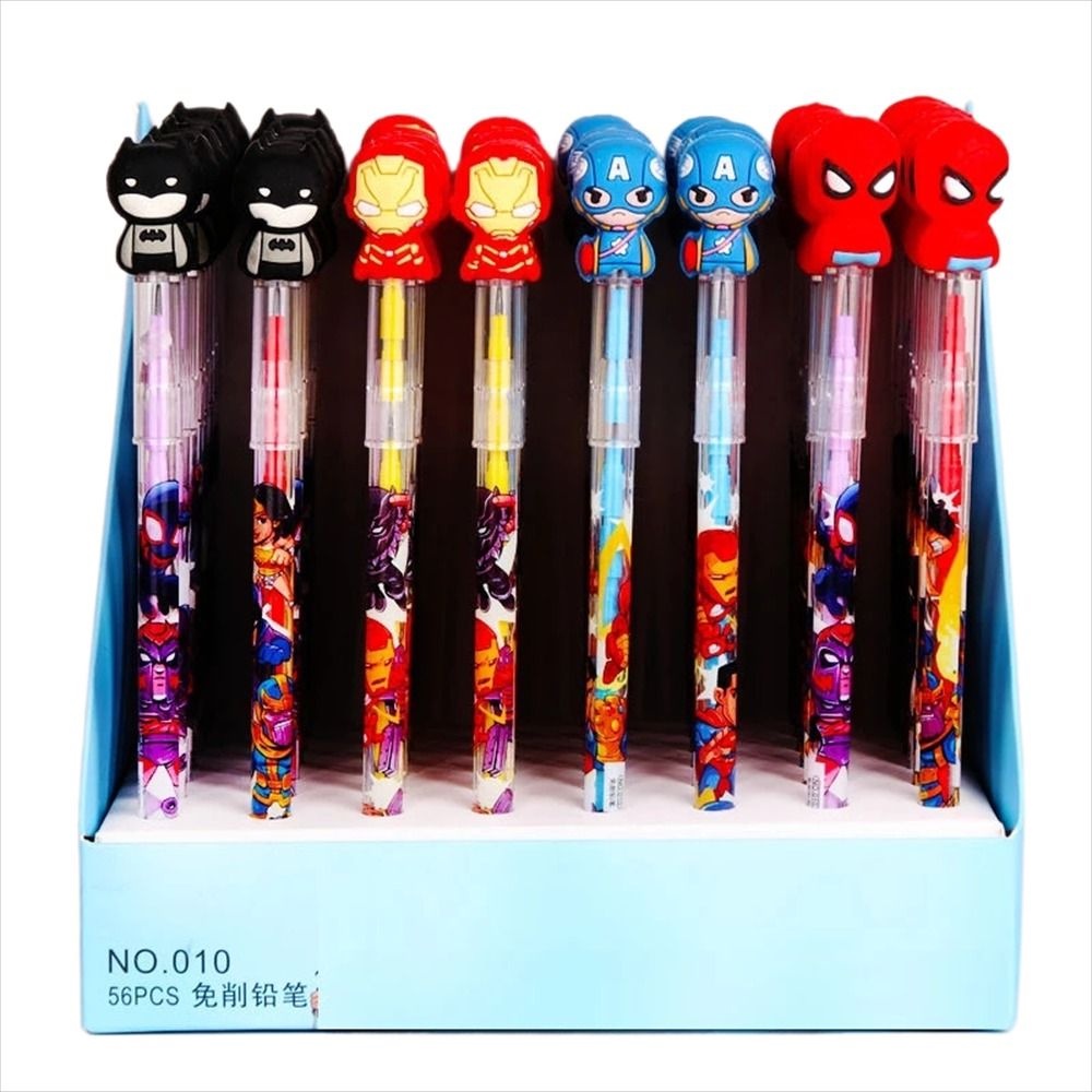 Lanfy Pensil Mekanik Perlengkapan Sekolah Anak Anime Kartun Alat Tulis Silicone Tips Menulis Pencil