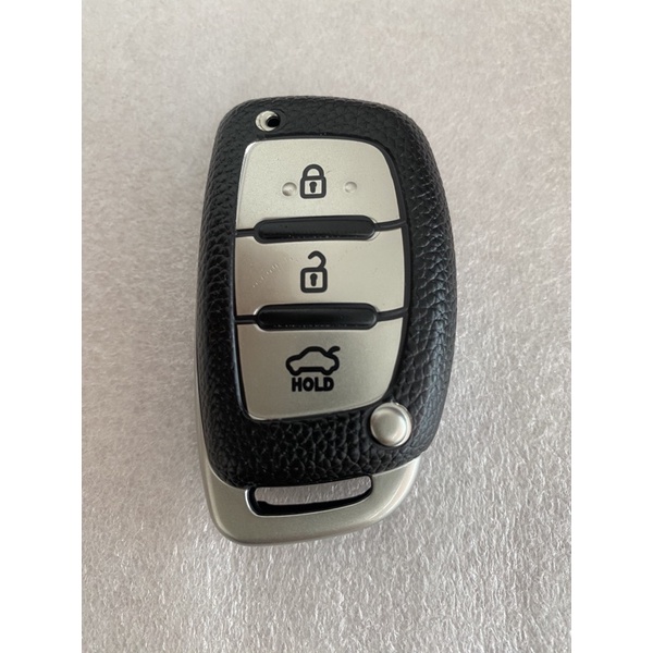 Sarung Kunci Case Smart Key Mobil Hyundai Creta Stargazer 3 Tombol Model Kulit