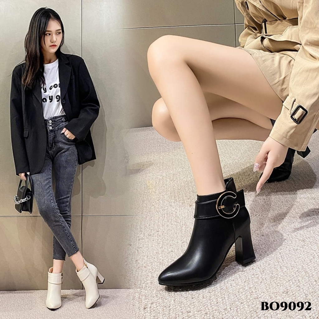 PRF Sepatu Boots Flat Fashion Korean BO9092