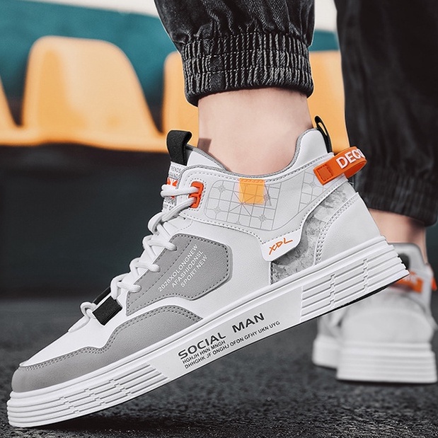 TBIG Sepatu Sneakers Pria SOSFASHIONE Sepatu Import Kasual Trendy Kekinian Model Tinggi