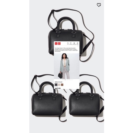 Uniqlo Tas boston 2 way faux leather new with tag.