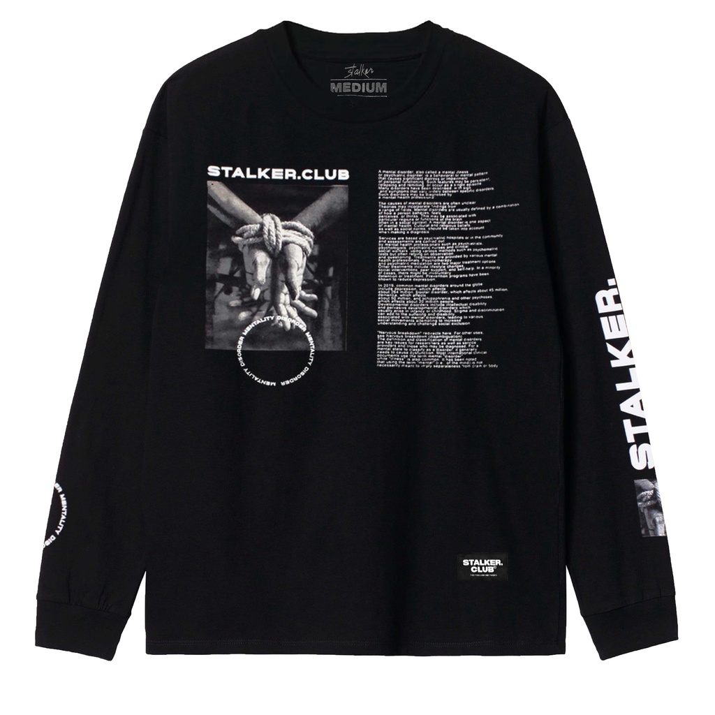 Stalker Longsleeve / Kaos Lengan Panjang - Mental Disorder Hitam