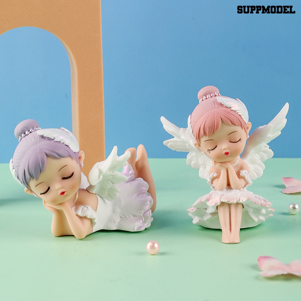 [Dekorasi] Patung Gadis Realistis Kartun Ornamen Mobil Mini Patung Malaikat Dekorasi Rumah