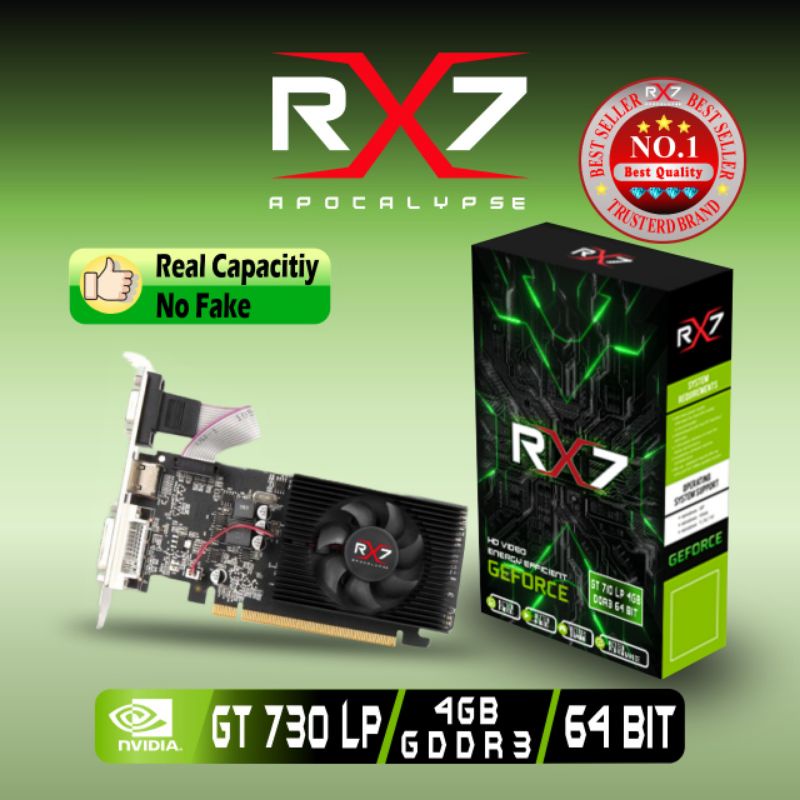 VGA RX7 GT 730 LP 4GB DDR3 128 BIT REAL CAPACITY RESMI