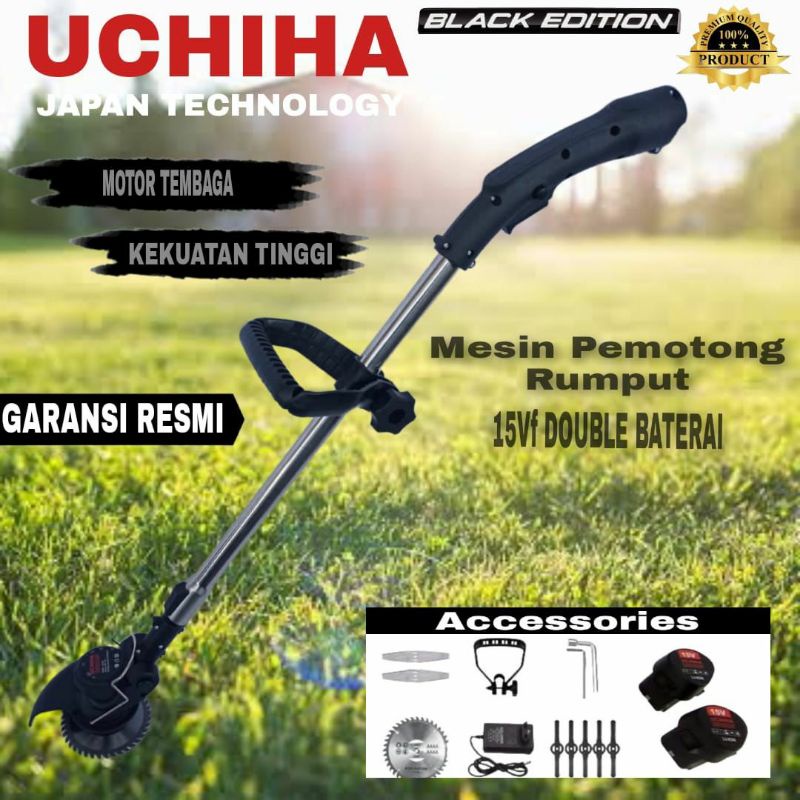 Promo Mesin Potong Rumput Baterai Cordless 15vf Merk UCHIHA Brush Cutter Japan Teknologi